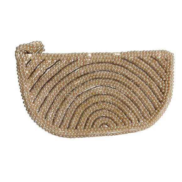 A David's Import Handbags - Vintage A David's Import Pearl Zip Mini Evening Pouch Purse Clutch Made in Japan